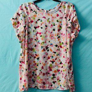 Liz Claiborne Multicolor patterned sheer blouse